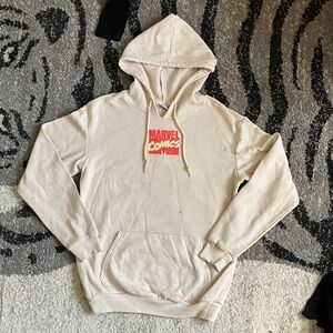 Marvel Cream Hoodie with Red Logo